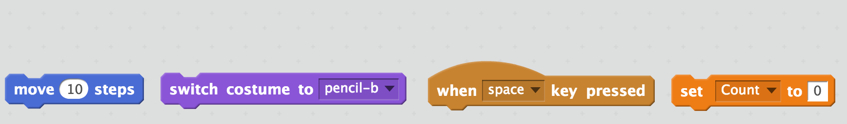 Scratch blocks